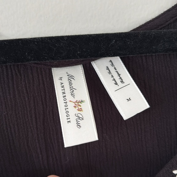 Anthropologie Meadow Rue Embroidered Black and White Women's Blouse - M - Picture 4 of 7